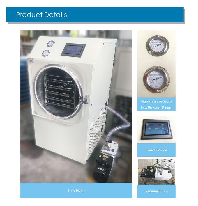 0.6sqm 6-8kg Cheap Food Processing Small Coconut Pineapple Chips Dehydrator mini freezing dryer machine