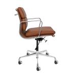 Classic Style Ribbed Mid Back Office Chair , Explosion Proof Padded Leather