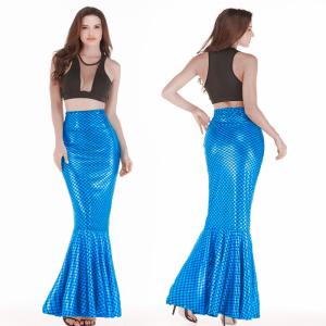 China Holographic Mermaid Tail Skirt Costume Elastic Waistband With Side Zipper Closure wholesale