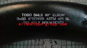 China TOBO STEEL Group 90 DEG 5D BEND API 5L GR.X65 wholesale
