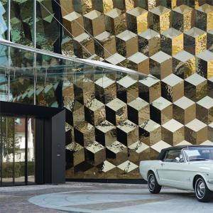 China 304 316 201 Mirror Polished Silver Gold Champagne Booming Steel Molded Mirror Stainless Steel Rippled Sheet For Soffit wholesale