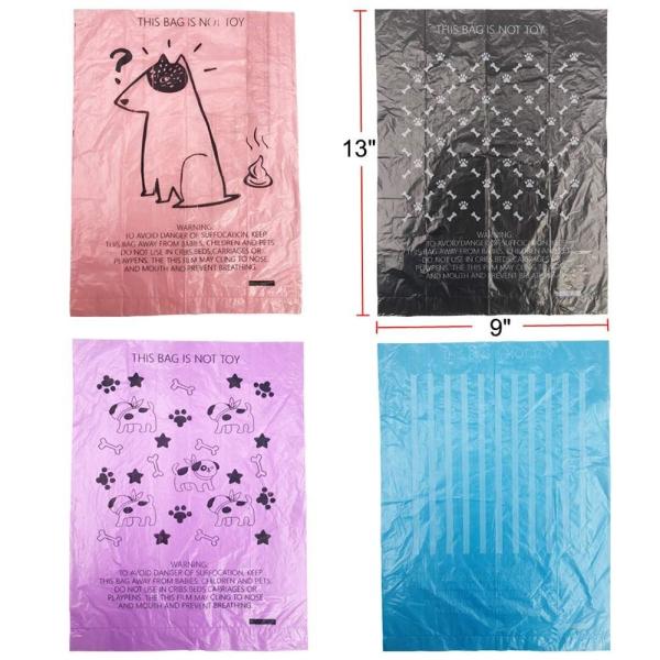 PET eco friendly doggie waste bags poo bag 100% compostable printed poop bag