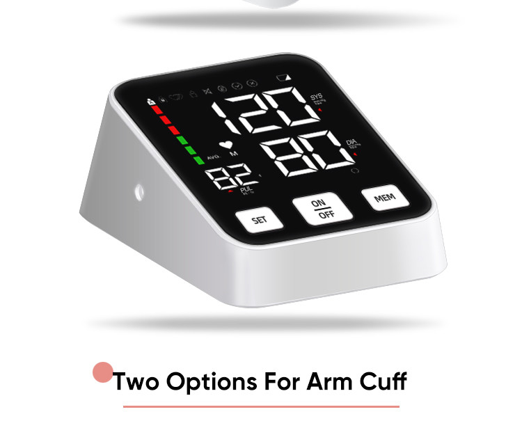Automatic Digital Arm Blood Pressure Monitor 2*120 Memory Sphygmomanometer Pressure Gauge Meter for Measuring Pressure