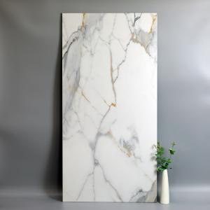 China 600x1200mm Calacatta White Gold Marble Tiles Living Room Flooring Tiles on sale