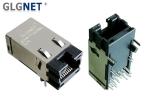 Single Port Tab Up UPOE Rj45 Poe Magjack 1000Base T 90 ° Right Angle