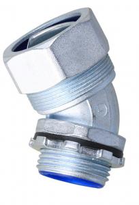 China Plum Type 45 degree angle flexible conduit liquid tight connector , fleixble conduit connector 45 degree wholesale