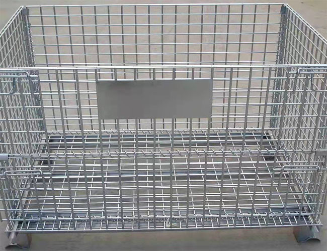 Folding Frame Storage Q235 Metal Pallet Cage For Security