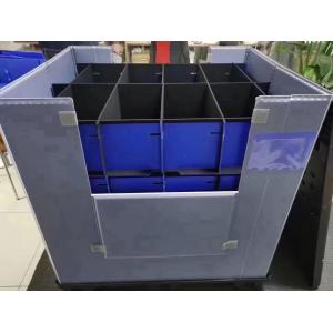 Reusable Plastic Foldable Boxes Gray Collapsible Plastic Crates Rectangular