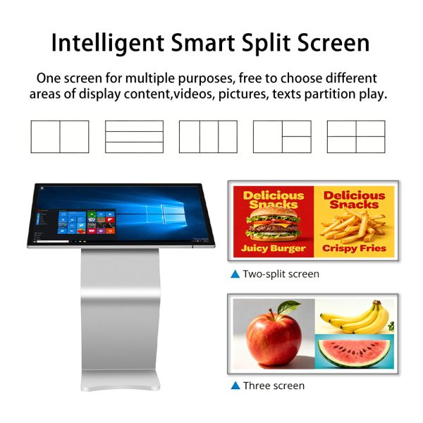 55" Horizontal Digital Signage Touch Screen Information Query Kiosk Interactive Slanted Display Console Board OEM