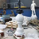 Multicolor Stone Marble Outdoor Fountains Iron lamp Modern Design Beautiful