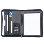 Black PU Leather Business Portfolio For Business Travel / Daily Use