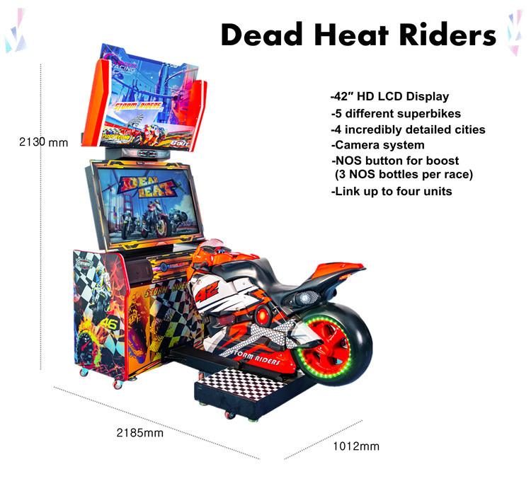 42 Inch Dead Heat Riders Arcade Racing Simulator Multiple Players Street Motor Game Machine