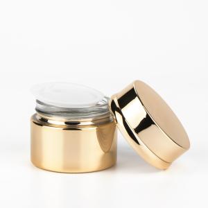 China Luxury Custom Empty Glass Cosmetic Jars , 20ml 30ml 50ml Small Glass Jars With Metal Lids wholesale
