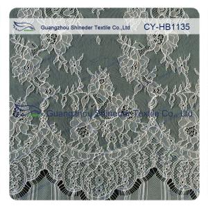 China Little Guipure Flower Chantilly Lace Bridal Gown , Scalloped Lace Trim wholesale