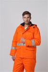 Fr Winter Jacket With Reflective Tape , 350gsm Flame Resistant Winter Coats