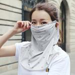 Women's Neck Protection Cloth Face Mask Reuseable For Riding / Decorating