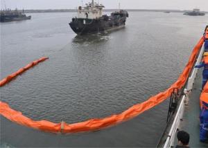 China PVC Spill Containment Boom , Floating Oil Boom Working Tensile Strength 20 To 130kN wholesale