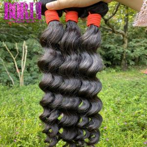 China Natural Wave Virgin Peruvian Human Hair 1/3/4 Hair Peruvian Natural Color Hair Weft wholesale