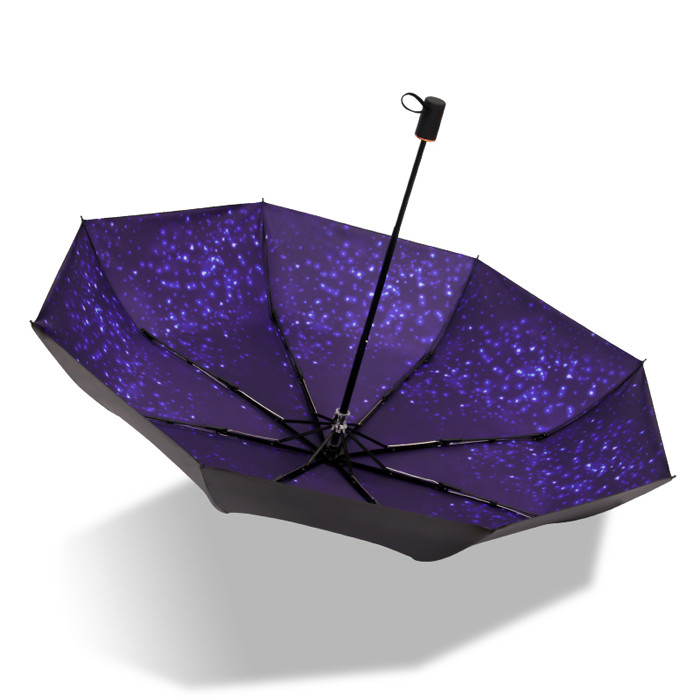 Windproof 8 Ribs Automatic Folding Umbrella With Astral Pongee Cloth Rubber Handle