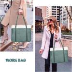 WOMEN LAPTOP TOTE BAG FOR WORK LIGHTWEIGHT SPLICE CANVAS 15.6 INCH HANDBAG PURSE