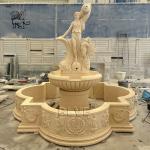 Marble Outdoor Fountains Life Size Greek Woman Pouring Water Fountain Sculpture