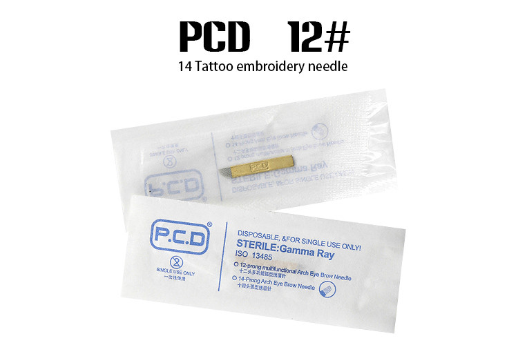 PCD #12 Curve Gold Eyebrow Needles Compact 0.5kg / Piece Aseptic Packaging