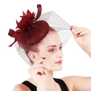 China Elegant Sinamay Base and Feather Fascinator Hat for Shipping by DHL UPS FEDEX EMS TNT wholesale