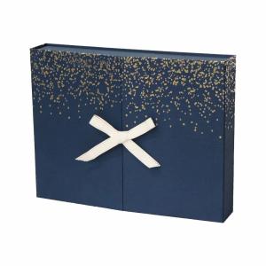 China 30 Drawers Navy Blue Surprise Gift Box , Beauty Advent Calendar With Ribbon wholesale