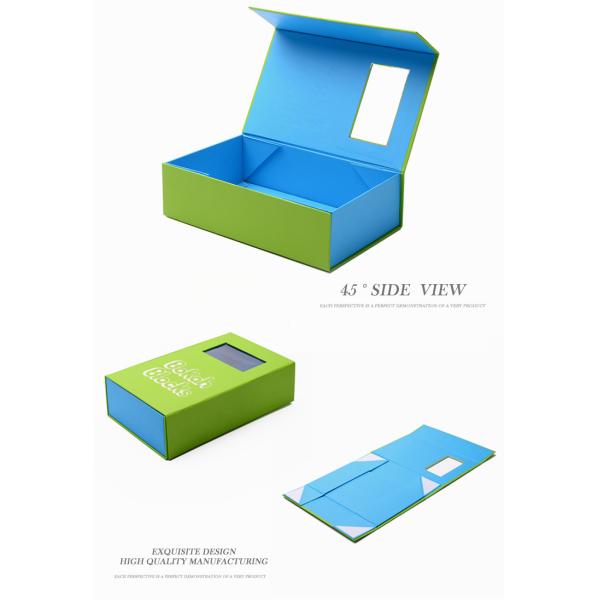 Durable Cardboard Paper Foldable Magnet Gift Box With Window Custom Size