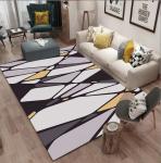 Simple North European Geometric Polyester Fiber Floor Carpets For Living Room