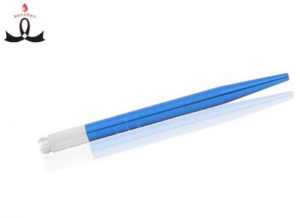 Quality Unique Shape Light Blue Manual Eyebrow Tattoo Pen Easy Coloring Microblading Pen for sale