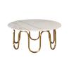 Buy cheap Satin White Marble Top Coffee Table Gold Stainless Steel Central Coffee Table from wholesalers