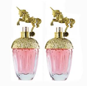 China 50ML 80ML High Quality Arabic Perfume Spray Bottle Round Atomizer Glass Spray Perfume Bottle With Silver Gold Lid wholesale
