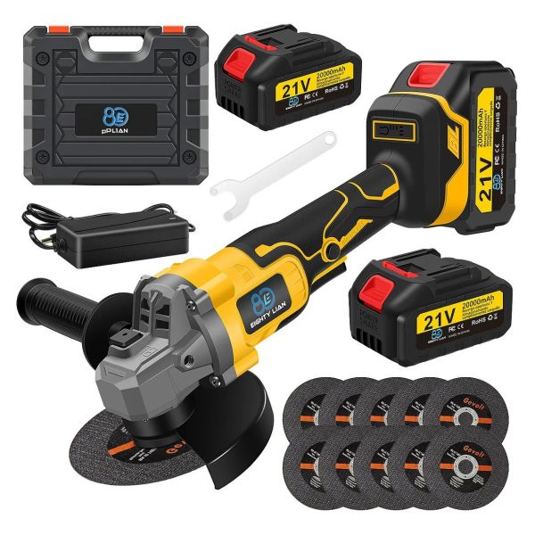 21v Brushless Portable Power Tools Colorful Medium 125mm Cordless Variable Speed Angle Grinder 115mm Electric Cut
