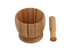 100% Medium Handmade Wooden Mortar & Pestle , Wooden Garlic Masher Non Stick