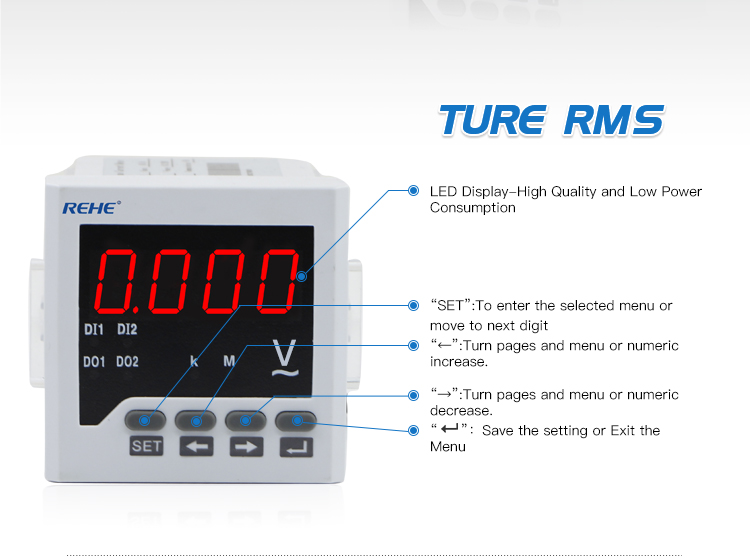 High quality Cheap Price LED AC/DC 0-500V Digital Panel Voltage Meter for solar panels