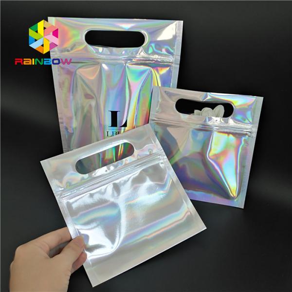 Skincare Cosmetic Packaging Bag Hologram Foil Bath Salt Packing With Window /