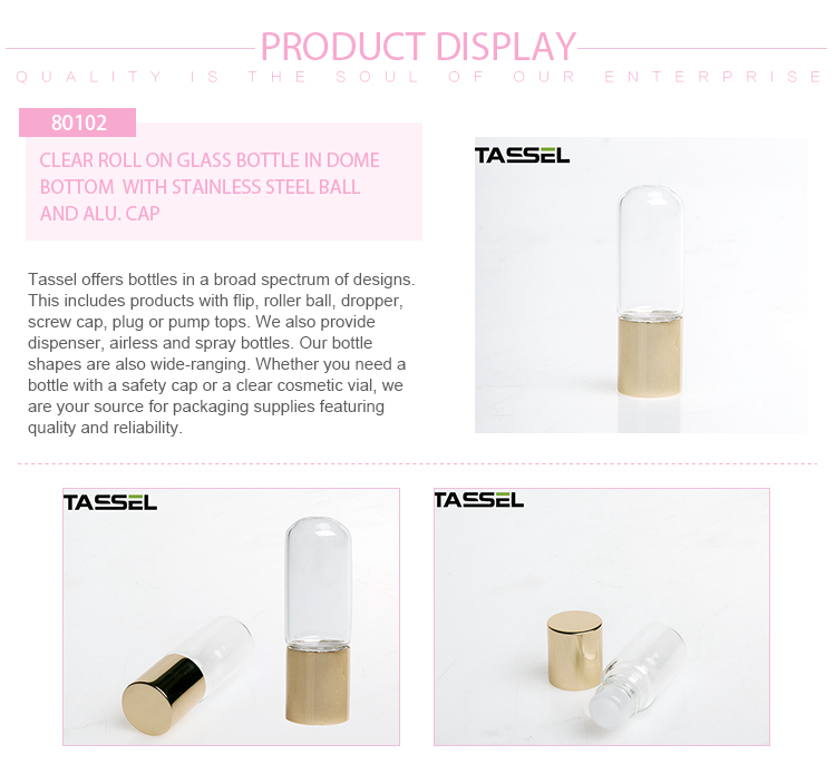 Glass Tube Roller Ball Bottles 15.1*6.7mm Screen Printing Surface