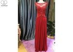 Red Blue A Line Ball Gown / Lace Perspective Chiffon Evening Dress Sleeveless