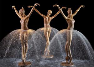 China Outdoor Garden Decoration Bronze Ballerina Water Fountain With Size 180cm Height wholesale