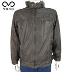 Short Mens Light Padded Jacket Fake 2 In 1 PU / Industrial Fleece Hooded Coat