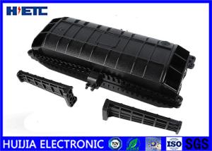 China Horizontal Fiber Optic Splice Closure , Outdoor Fiber Enclosure Black Color wholesale