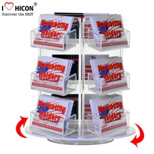 China Custom Rotating Counter Display Racks , Acrylic Business Card Display Holder 3 - Layer on sale