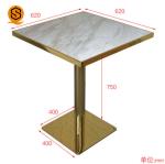 Artificial Stone Top Restaurant Coffee Table With Stainless Steel Base