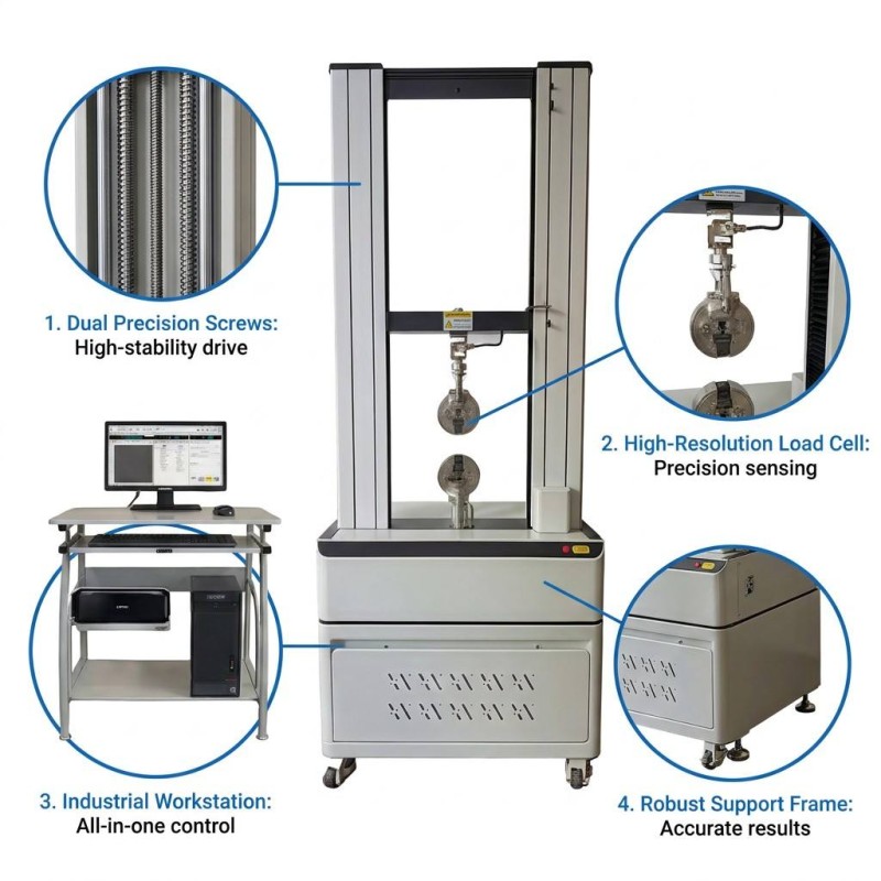 Touch Screen Double Column Tensile Testing Machine 20KN-100KN for Rubber Plastic Metal Hardware Lab Test