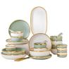 Buy cheap Nordic Luxury Style Ceramic Tableware Set Emerald Green With Gold Rim from wholesalers