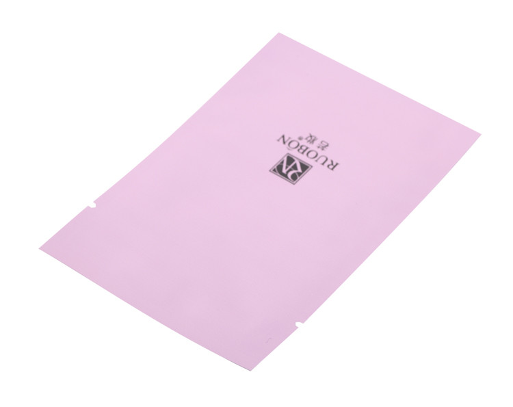 Matte Pure Aluminum Foil Plastic Cosmetic Facial Mask Packaging Three Side Seal Bag / Liquid Flat Pouch With Zipper