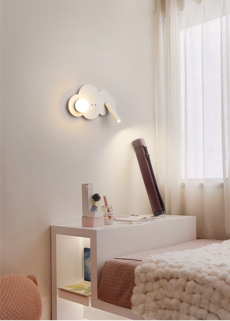 Bedroom bedside reading wall lamp creative full acrylic ball eye protection spotlight modern sofa background wall lamps