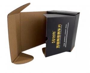 China Corrugated Cardboard Black Shipping Boxes Small Debossing ISO9001 wholesale