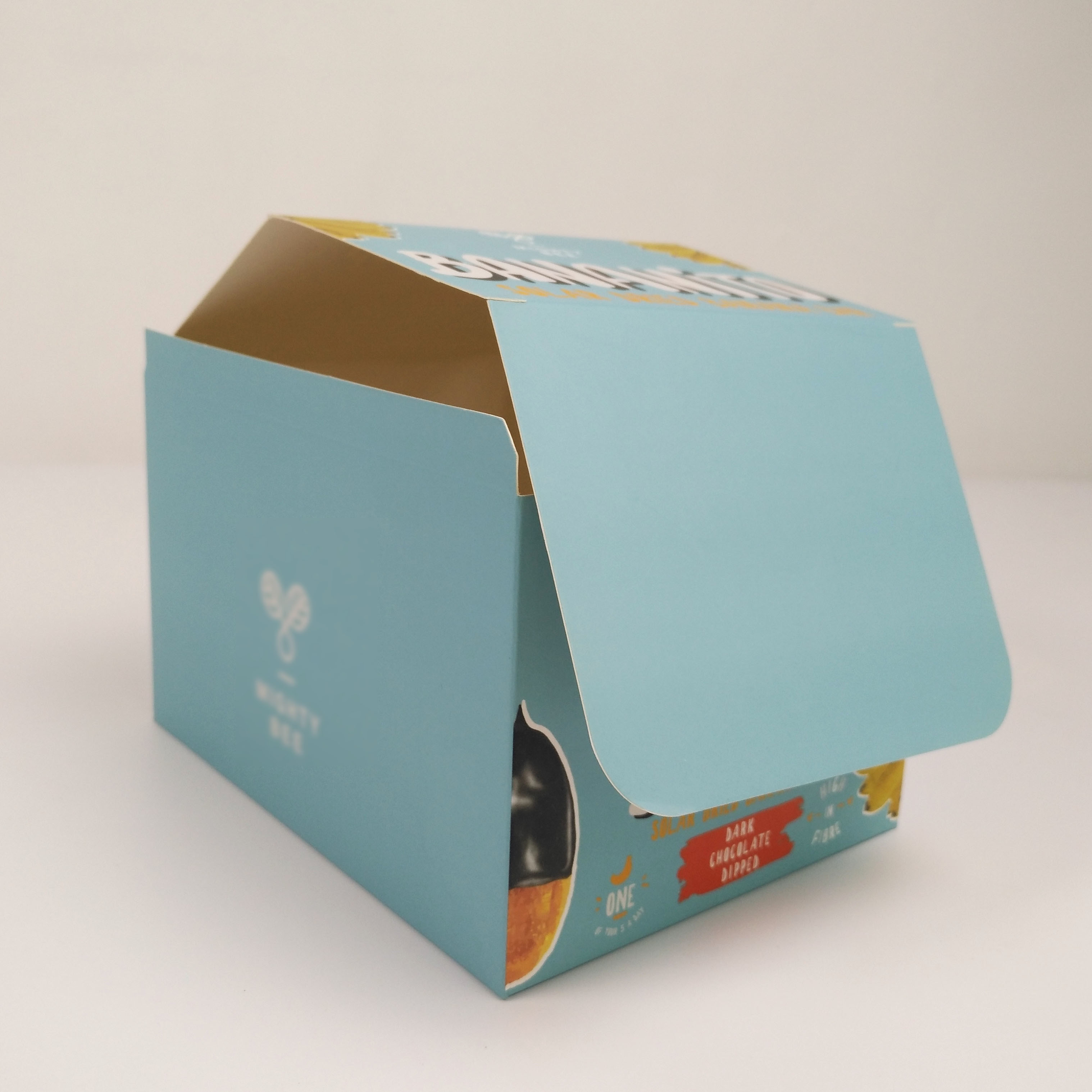 Cardboard Corrugated Counter Display Boxes Custom Logo Printed For Snacks